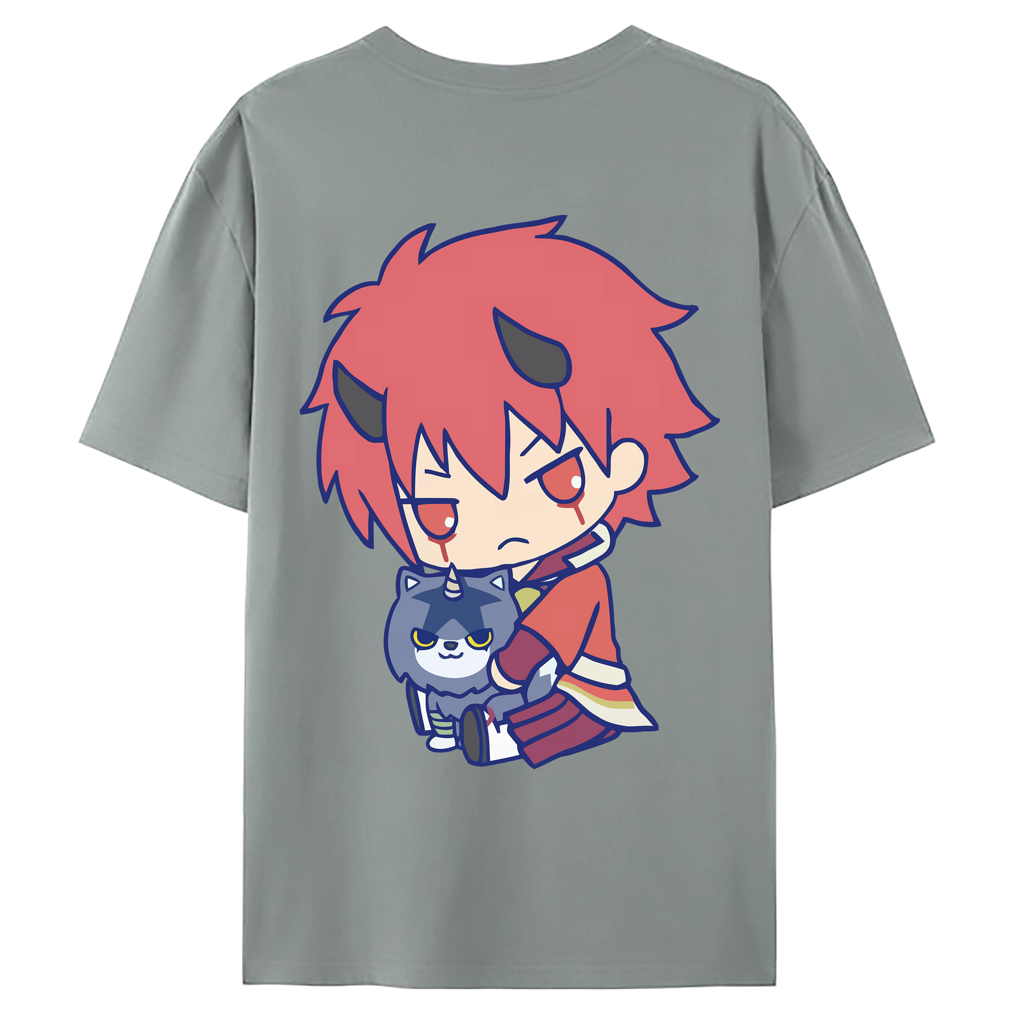 （画像用） 転スラ Regarding Reincarnated to Slime 綿100％ メンズ半袖Tシャツ（バックプリント） 通気性
